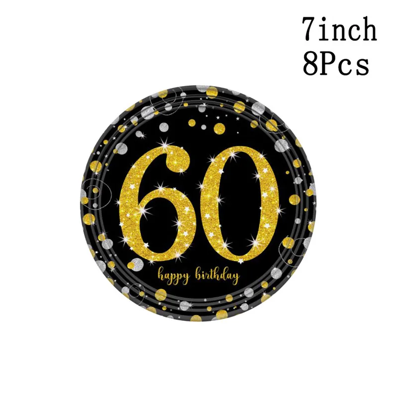 8Pcs Paper Plates Chicinlife 1 шт. 30 40 50 60 лет Очки День рождения Юбилей Мужчины Женщины забавная оправа для очков фото стенд Реквизит Поставки - Цвет: 8Pcs Paper Plates