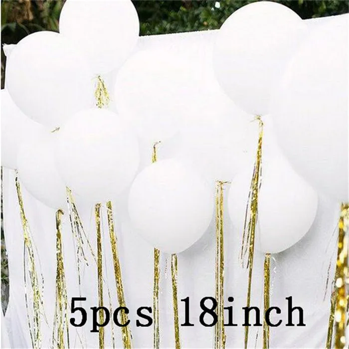 1 комплект воздушные шары на день рождения, розовые, белые воздушные шары из гелиевой фольги, для мальчиков и девочек, для детей от 1 года до 1 года, вечерние украшения - Цвет: 5pcs 18inch white