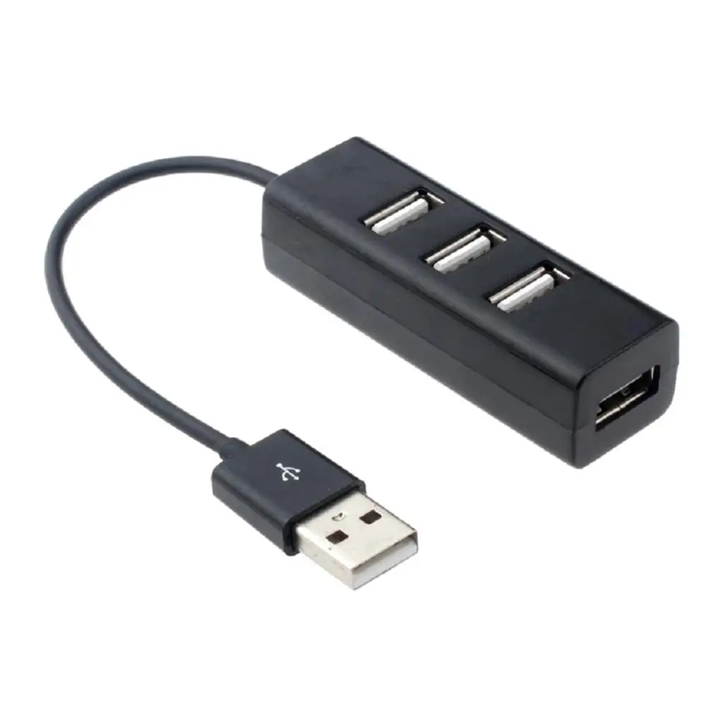 black 4-Порты и разъёмы USB 2,0 концентратор ж/высокое Скорость адаптер ON/OFF переключатель для ПК сплиттер - Цвет: black