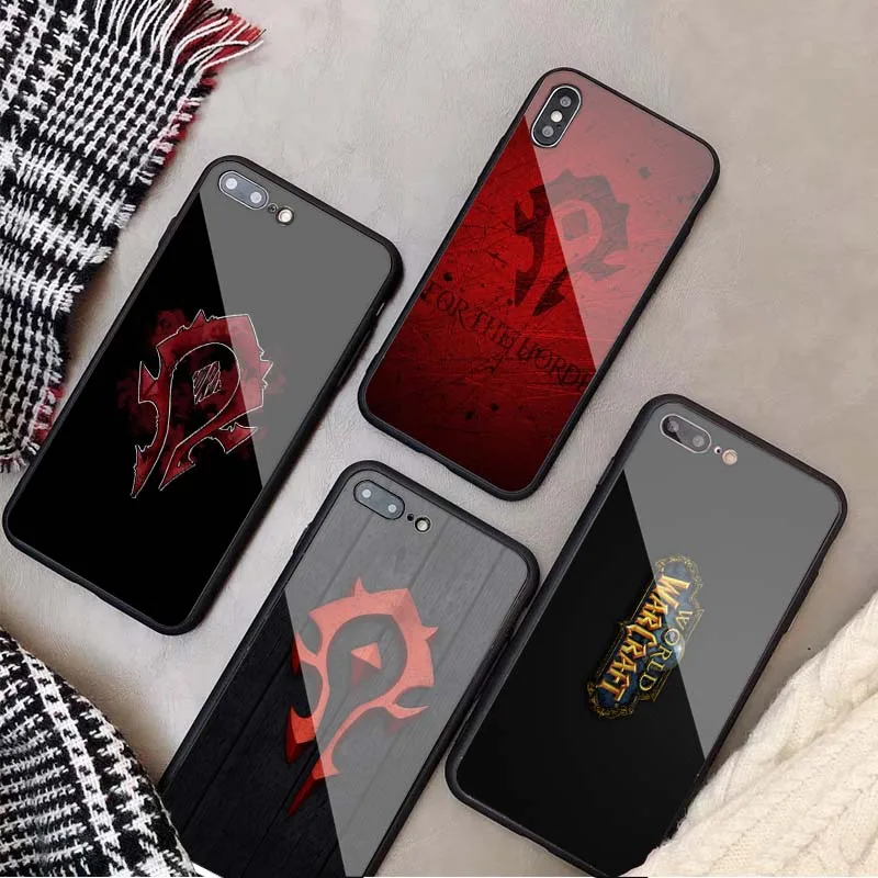 

Wows Logo World Of Warcrafts Tempered Glass Phone Case For iPhone 6 6plus 7 7 plus 8 8plus 5 5S SE X XS XR XS Max