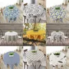 Nordic Style Round Table Cloth Cotton Linen Kitchen Tablecloth Oilproof Decorative Elegant Christmas Tree Pattern Table Cover ► Photo 3/6