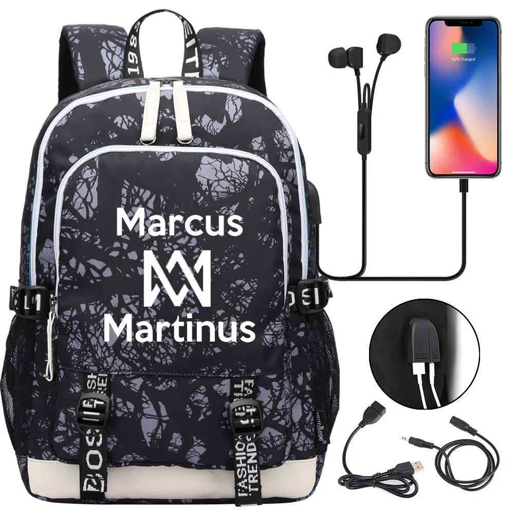 Marcus and Martinus Backpack Women Men Multifunction USB Charging