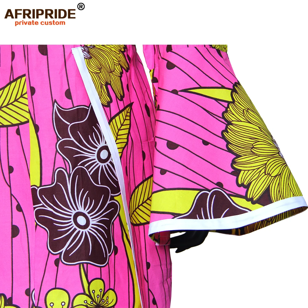 Африканские платья для женщин AFRIPRIDE customizedn ankara принт с расклешенными рукавами до середины икры Длина женское восковое платье карандаш A1925028