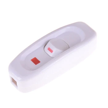 

New 1pcs AC 110-250V 10A Inline ON/OFF Transmitter Bed Room Hall LED Lamp Desk Light Cord Cable Line Switch With Indicator