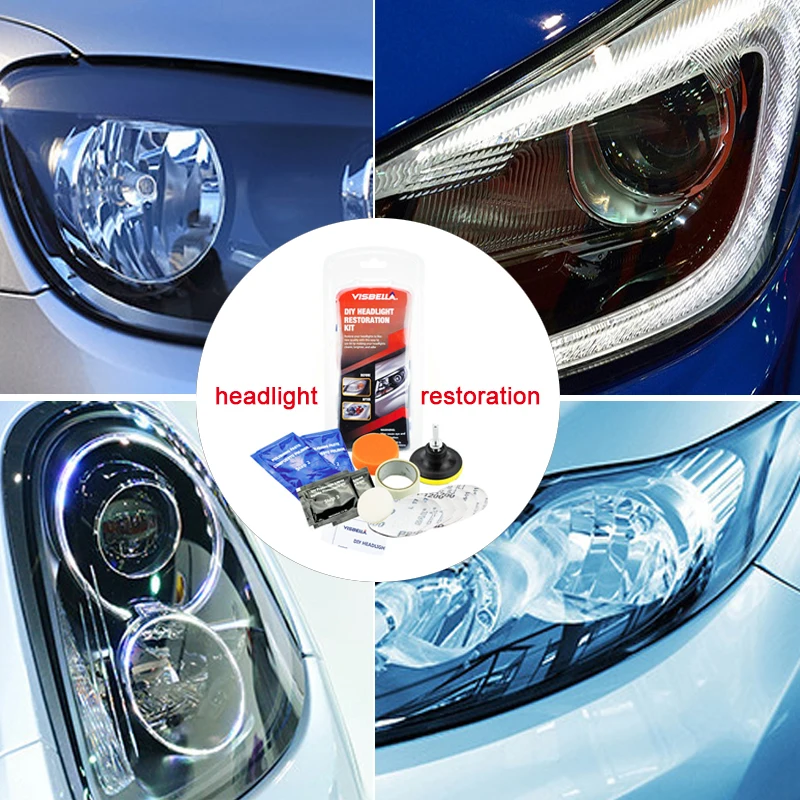 Visbella Car Headlamp repair headlight restoration polishing Renewal agent bright white for Toyota headlight Cleaner Hand Tool