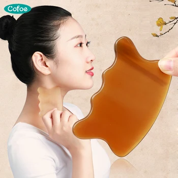 

Cofoe Guasha Massage Tool Health ox horn Gua Sha Scrap Body Facial Anti-wrinkle Massage Board Traditional Chinese Acupoints