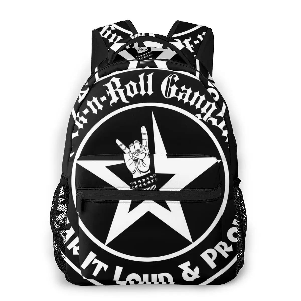 

Rock N Roll Backpack School Bags Casual for Teenager Girls Shoulder Bag Travel Bags