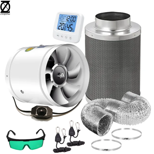 4/6/2008 Növelje A Sátor Hüvelykes Inline Állítható Sebességet Alacsony Zajszabályozó Ventilátor Légcsatorna Tisztítószűrő Sorled Grow Light Beltéri Growbox