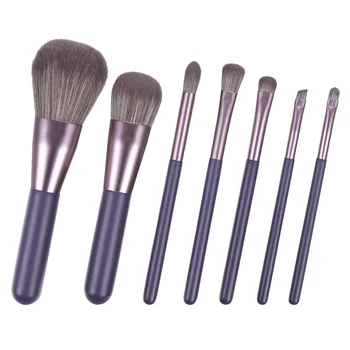 

7pcs Makeup Brushes Kit Wooden Handle Cosmetics Brush Set Nylon Bristles Powder Brush (Mint Green)