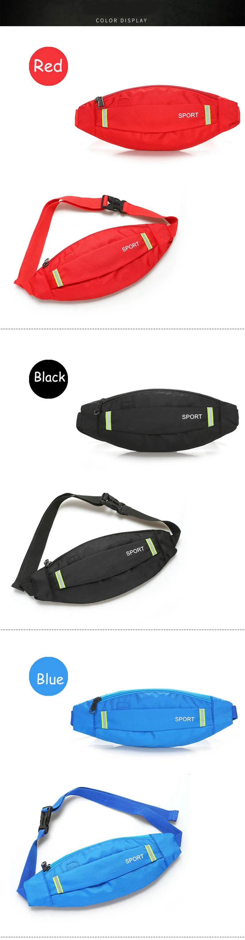 Men Women Running Waist Bag Sport Pack Cycling Bag Belt Fanny Waist Pouch Outdoor Travel Racing Hiking Gym Fitness Money Purse (19)