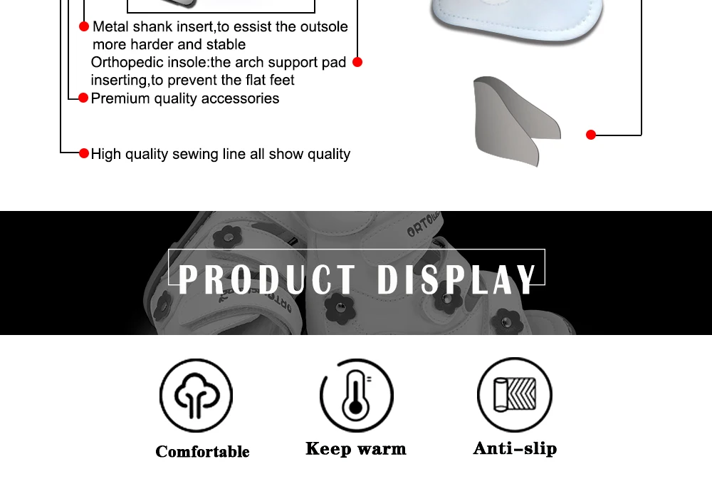 Kids Girls High-top Corrective Shoes White Genuine Leather Orthopedic Sandals with Lovely Flower Spring Summer Shoes for Health
