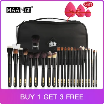 

MAANGE 12/24Pcs Professional Makeup Brushes Set Face Eye Lip Powder Foundation Eyeshadow Cosmetics Make Up Beauty Tool With Case