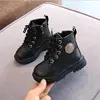 2022 Autumn/Winter Children Boots Boys Girls Leather Martin Boots Plush Fashion Waterproof Non-slip Warm Kids Boots Shoes 21-30 ► Photo 3/6