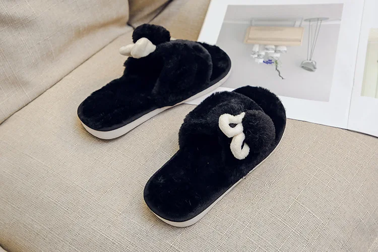 Autumn Winter New Fashion Children Slippers Solid Color Plush Girls Shoes Cartoon Floor Shoes Home Keep warm Slippers s892