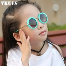 VKUES круглые прекрасные солнечные очки для детей, защитные очки для девочек, детские очки Oculos Infantil, аксессуары Anti-UV400