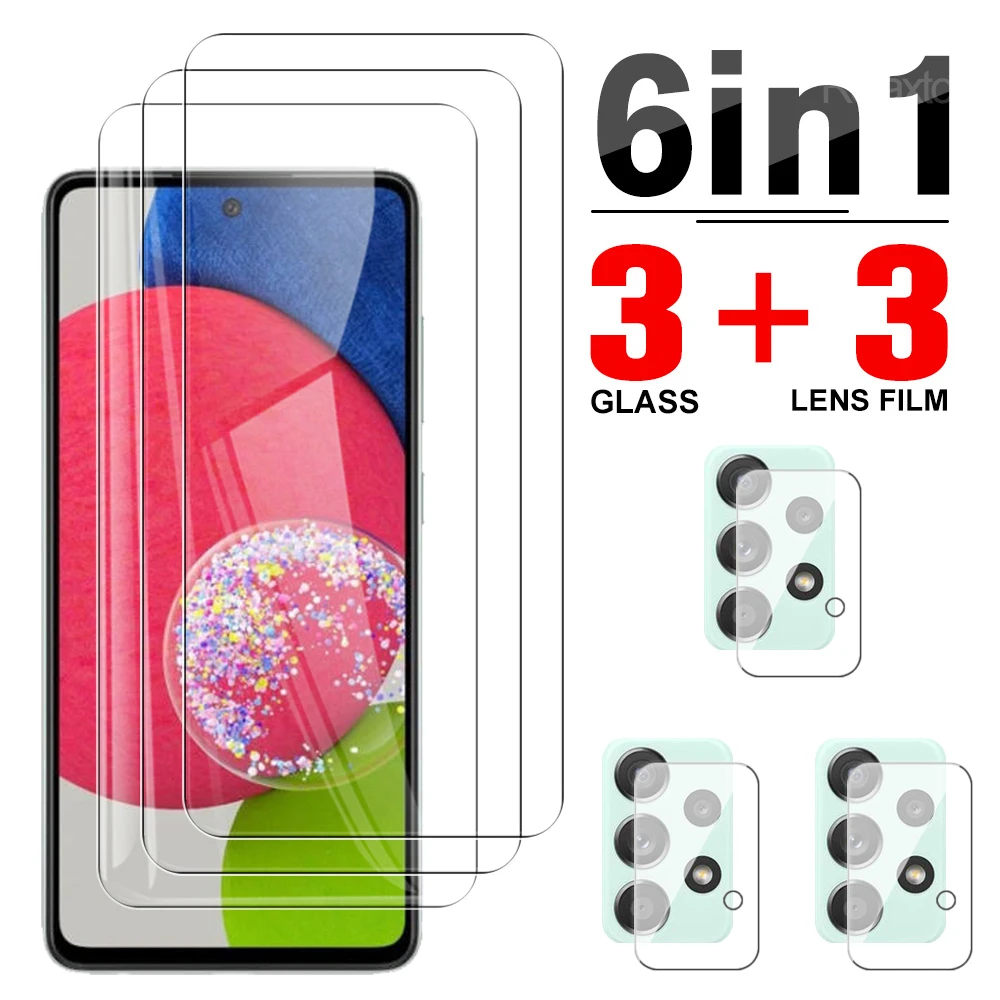 

Закаленное стекло 6 в 1 для Samsung Galaxy A52S 5G, Защита экрана для Samsung A52 A32 A22 A72 4G, зеркальная защитная пленка для объектива камеры