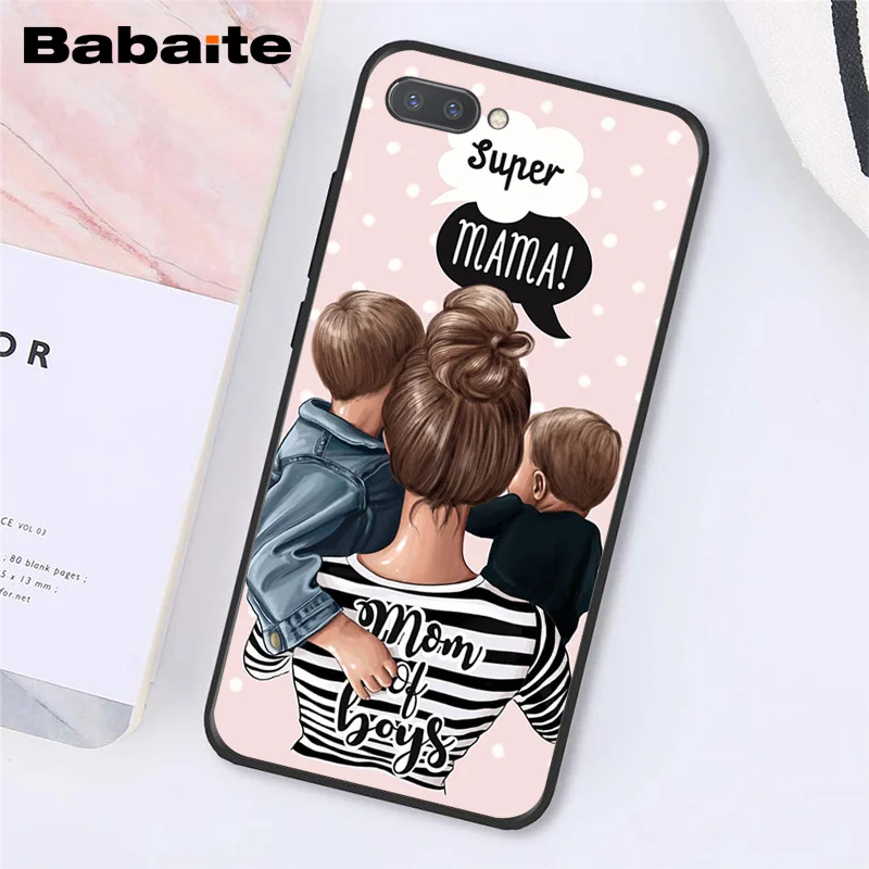 Babaite модные черные каштановые волосы для мамы, дочки, сына, папы, PhoneCase для huawei Honor 8X9 10 20 Lite 7A 8A 5A 7C 10i View 20