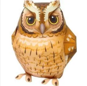 

Tropical horned owl 3D paper model parent-child DIY cartoon animal kindergarten handmade origami children puzzle open