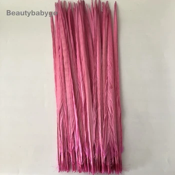 

100PCS Pink Dyed Ringneck Pheasant feathers for crafts Hair Extension Centerpieces Decoration plumes Indian headdress 50-55cm