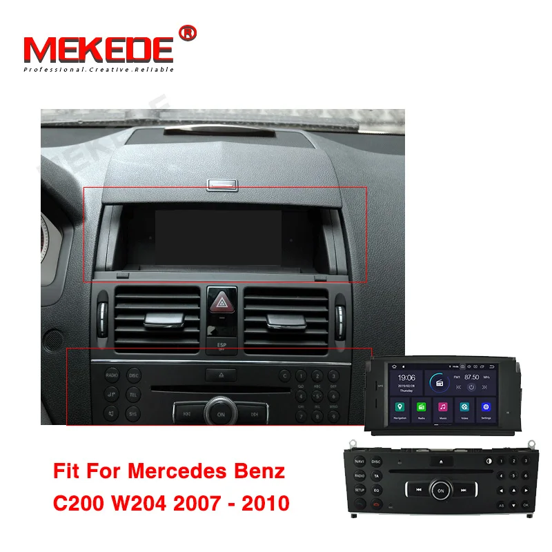 Best 6.2"Android 9.0 4+64G Car DVD Player For Mercedes Benz W204 C200 Wifi  GPS Bluetooth Radio Stereo audio media 1
