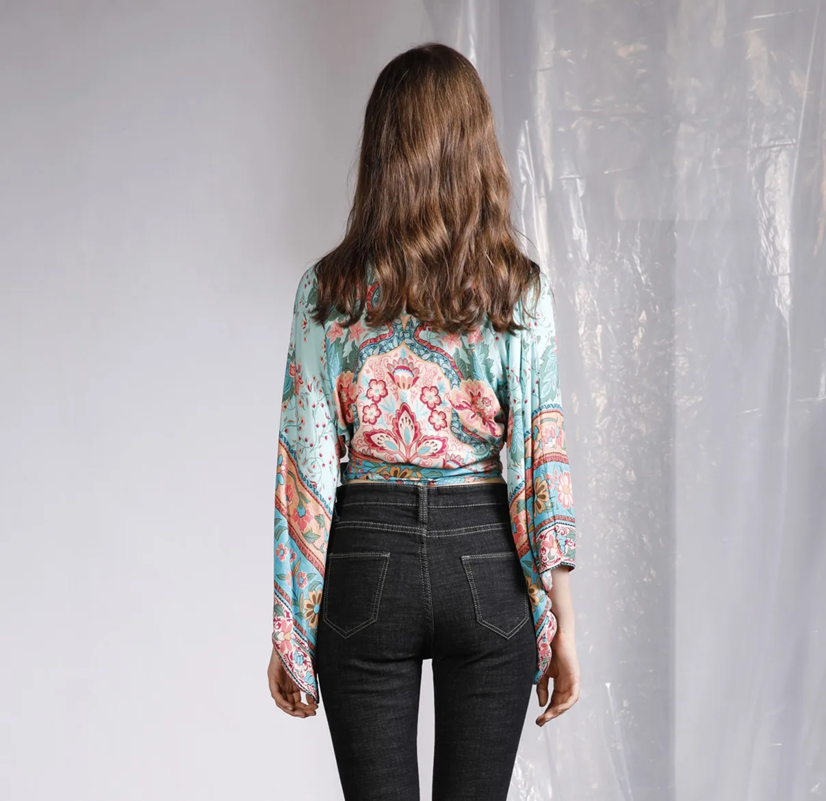 Женское кимоно с цветочным принтом блузка кардиган летняя рубашка в стиле бохо