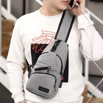 

Male Shoulder Bags USB Charging Crossbody Bags Men Anti Theft Chest Bag School Summer Short Trip Messengers Bags 2020 New Hot