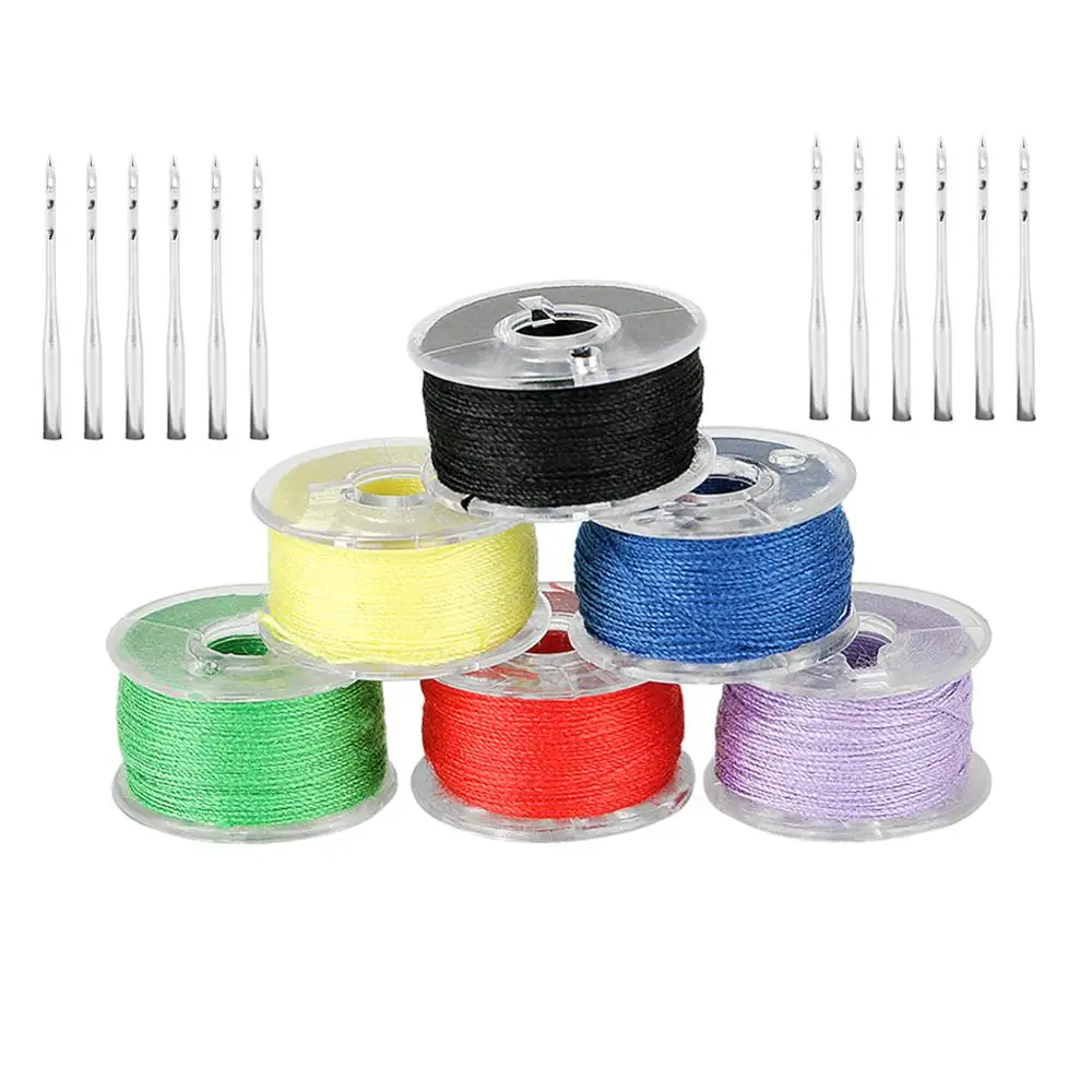 

Polyester Sewing Threads 24pcs Sewing threads with 12pcs Needles Spools Sewing kit for Hand & Machine Sewing