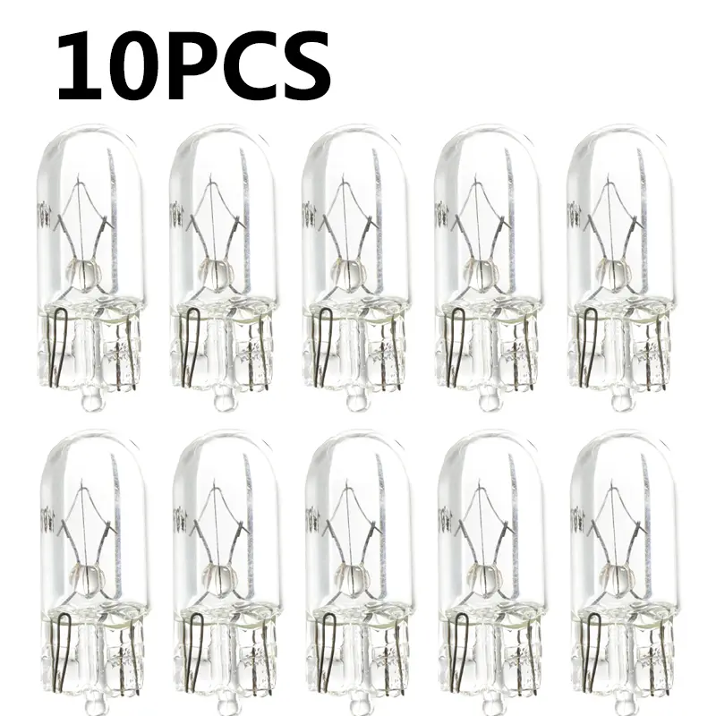10 X White T10 W5W 501 194 Clear Signal Lamp Glass 12V 5W Warm White W2.1x9.5d Single Filament Car Bulb Auto Light - Image 5