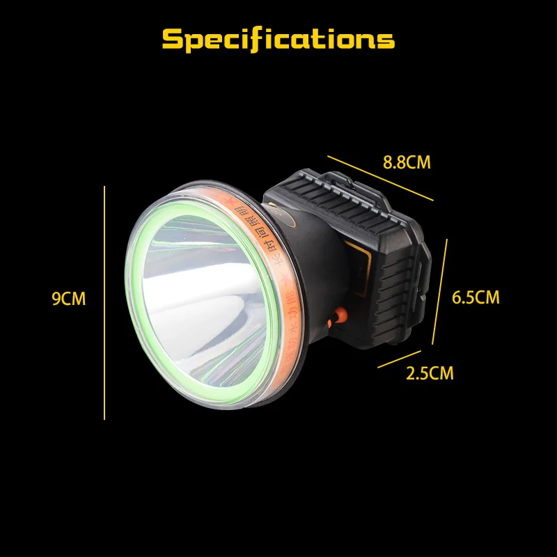 Светодиодный налобный фонарь для дайвинга мощный водонепроницаемый литиевый