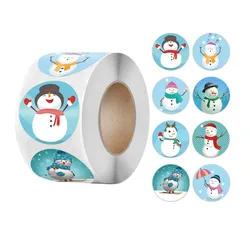 Autocollants ronds joyeux noël, étiquettes de scellage, décoration d'arbre de noël, chaussettes bonhomme de neige, chapeau de père noël, pour cadeau de fête, 500 pièces 