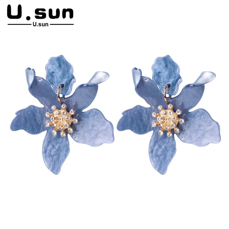 

Big Flower Earrings for Women Fashion Jewelry Resin Acrylic Elegant Flower Earrings Ladies Irregular Geometric Simple Earrings