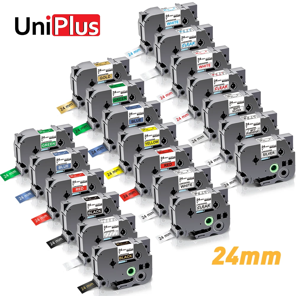 UniPlus 20 Цвета 24 мм лента для маркировки 251 Совместимость печати ярлыков черный на