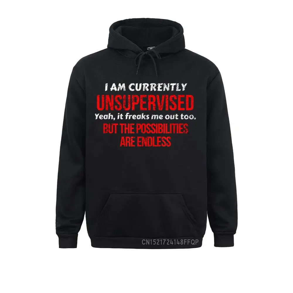 

I Am Currently Unsupervised Adult Humor Novelty Hoodie StreetComics Long Sleeve Hoodies Rife Sportswears Men Sweatshirts