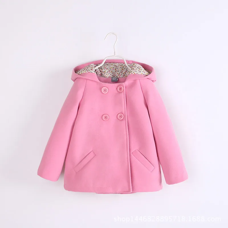 Girls Woolen Coat European And American Style Woolen Cloth GIRL'S Coat Autumn And Winter New Style Kids' Coat