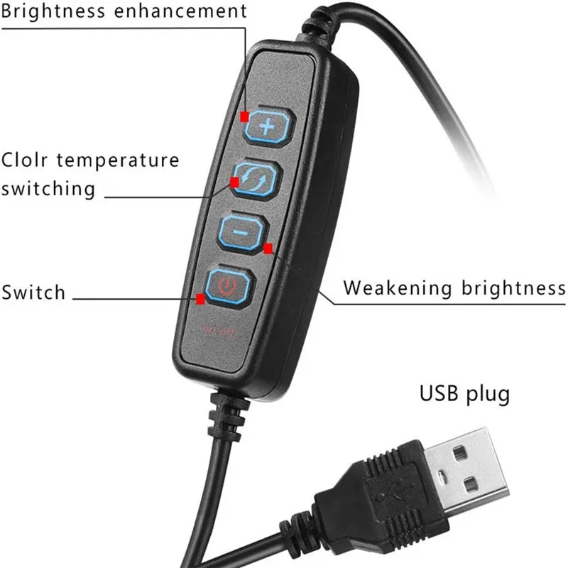 Кольцевой светильник для селфи 6 10 дюймов 70 см регулируемая яркость USB