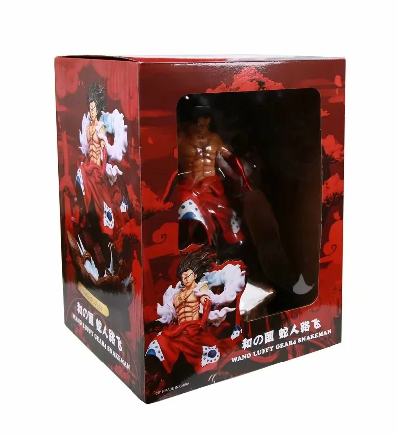 Аниме one piece Wano Luffy gear Four 4 Snakeman GK статуя кимоно Обезьяна D Луффи ПВХ фигурка Коллекционная модель игрушки куклы - Цвет: With Retail Box