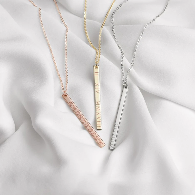 mother's vertical bar necklace