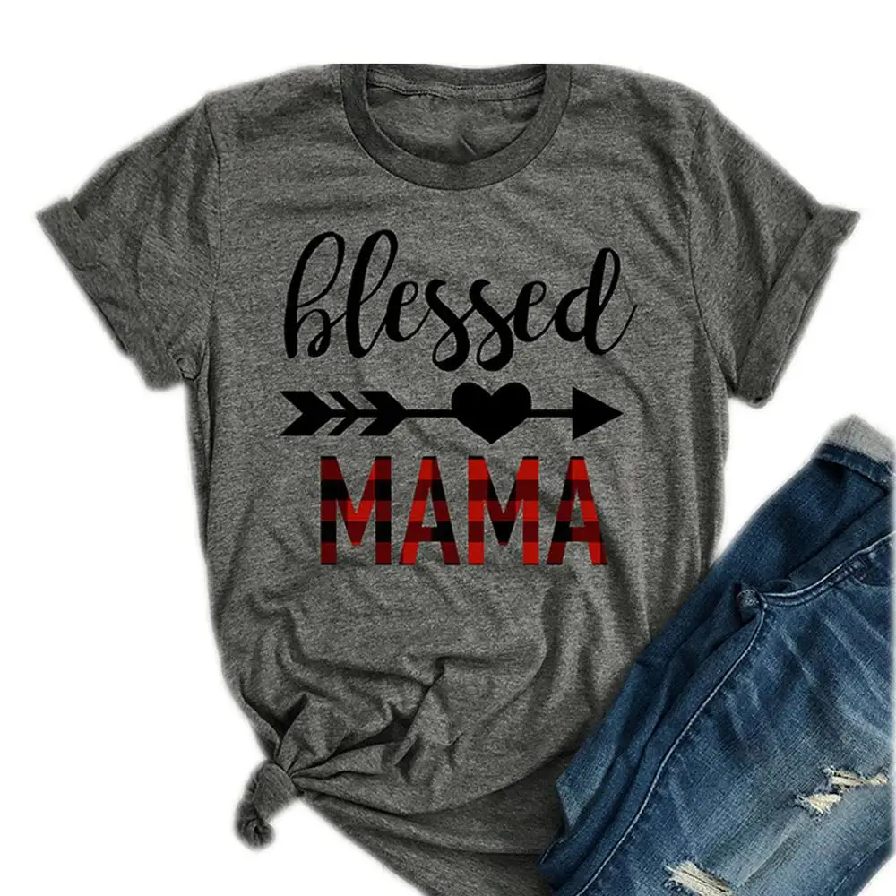 Noffish женская футболка Blessed Mama мама подарок для мамы с принтом надписью Милая
