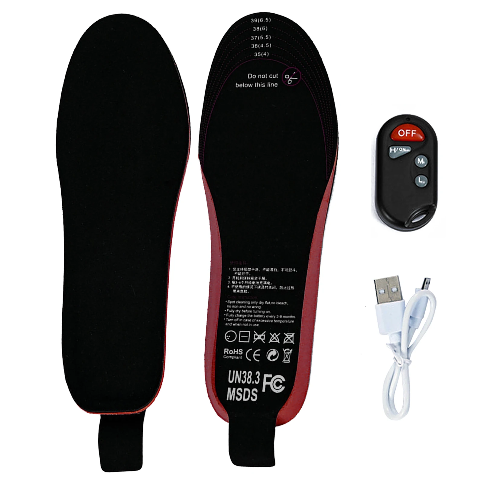 New 35-46 Size 2100mAh Heating Insoles with LED Remote Control Men Women Sport EVA Shoes Pads Outdoor Skiing Heated Insoles 3.7V 3