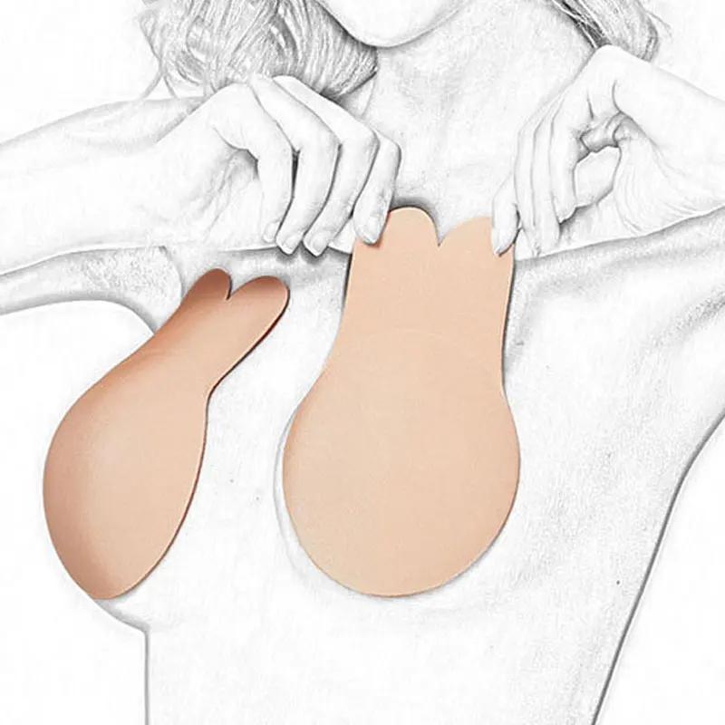  1Pair 15cm Size Invisible Bra Strapless Bras Seamless Push Up Adhesive Self Adhesive Nipple Breast 