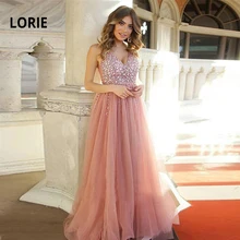 LORIE роскошное вечернее платье с бисером для женщин, мягкое Тюлевое сексуальное платье с v-образным вырезом, открытая спина, шнуровка, платье для выпускного вечера, вечернее платье для вечеринки