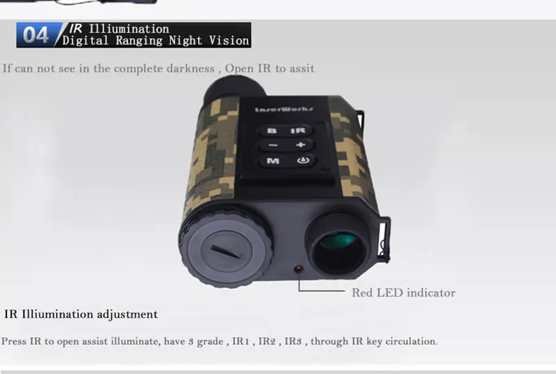 Dia e Noite Ziyouhu Multifuction Laser Variando Visão Noturna Range Finder 500m Distância Measurer Caça Tático Escopos 12 Ziyouhu multifuction laser variando visão noturna laser