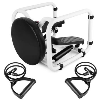 

Multifunctional Mini Fitness Twist Stepper Electronic Display Home Exericse Workout Chair Seat with Resistance Bands Abdominal