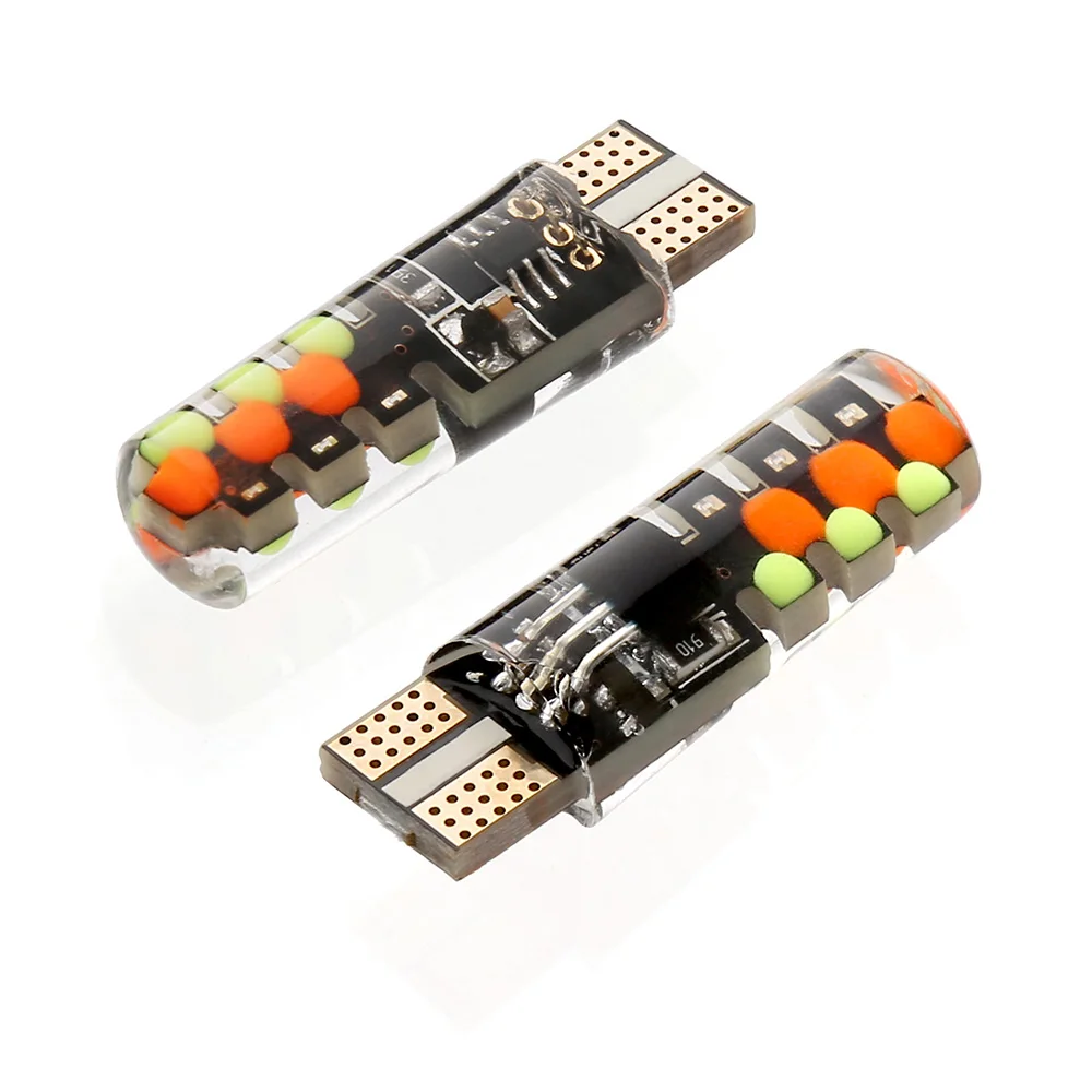 Универсальные Автомобильные светодиодные лампы W5W T10 RGB COB 12SMDs с пультом