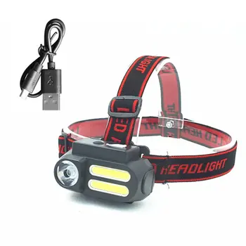 

1PC LED Headlamp Fishing Headlight Portable Mini XPE+COB USB Rechargeable Camping Hiking Flashlight Lighting