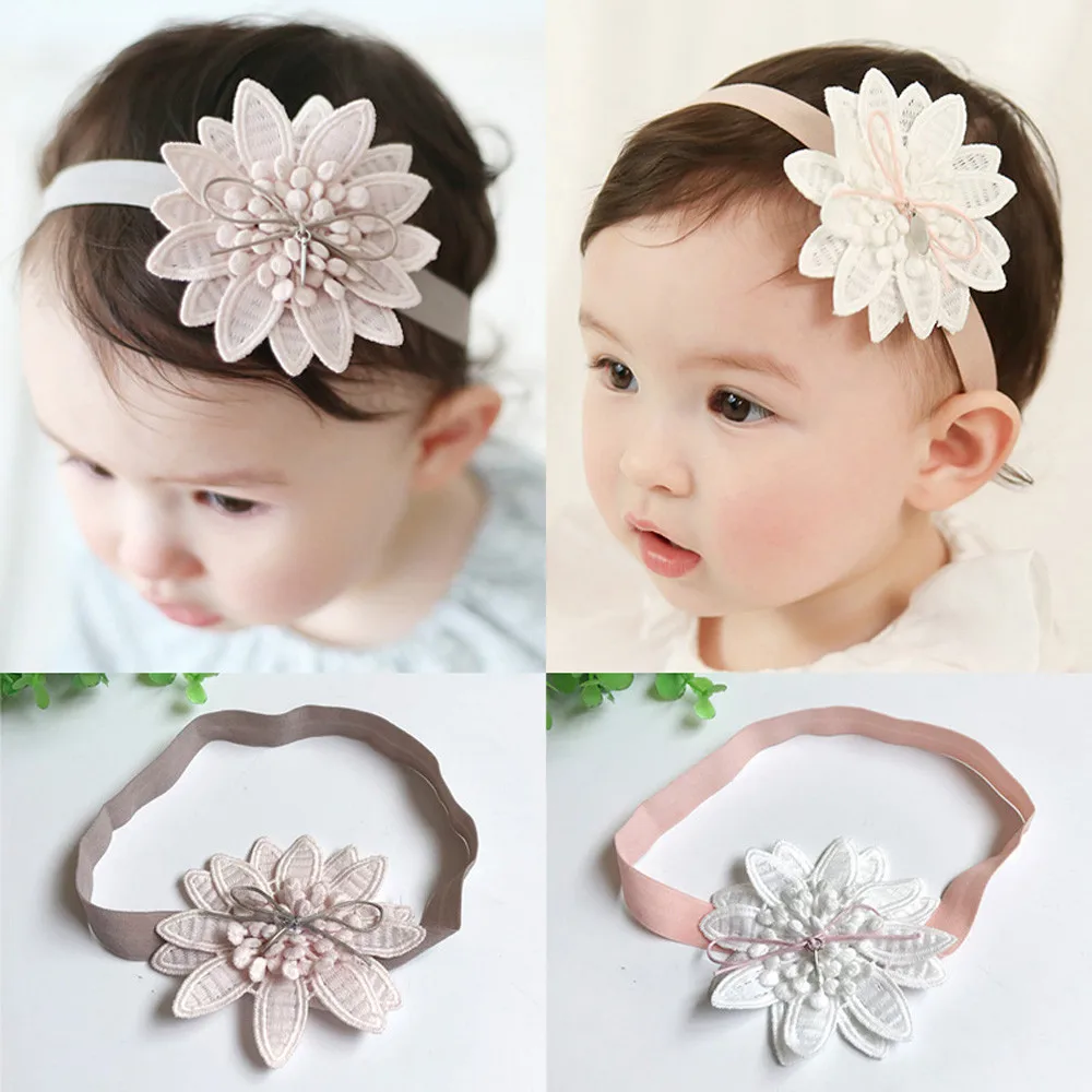 Princess Florals Headband Pointed baby flower headband Kids Stretch Bow Hair Bands Fresh Cute Headwear Hair Accessories