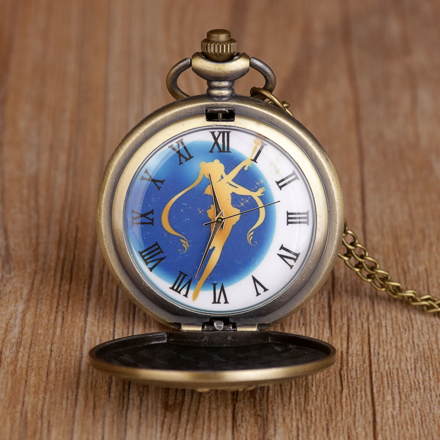 Античный дизайн Сейлор Мун кварцевые карманные часы ретро для мужчин женщин и детей Подвеска Ожерелье Fob часы подарки часы