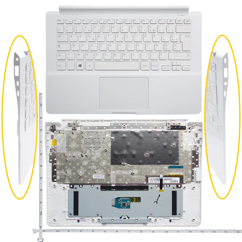 Teclado para Notebook com Upper Case Eua Reino Unido ru la Palmrest para Samsung 905s3g 915s3g Np915s3g Novo - Imagem 4