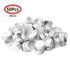 50Pcs Screw Lids 24R/28R Small Premium Aluminium Threaded Caps Lids Replacements for Mason Jar Borosilicate Glass Bottles Lids 2