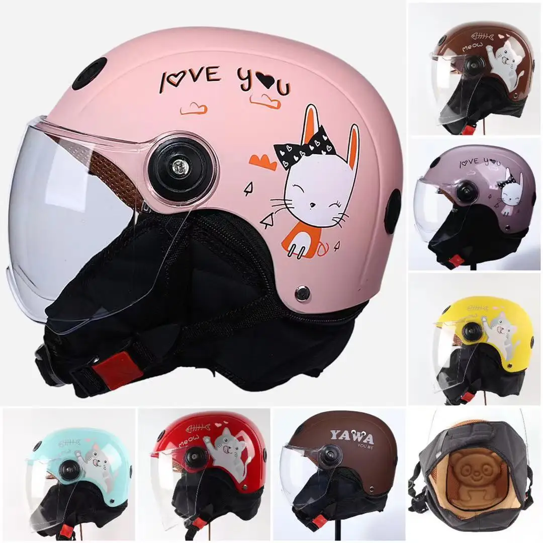 Helmet Motorcycle Open Face Motorcycle Helmets Children Kids